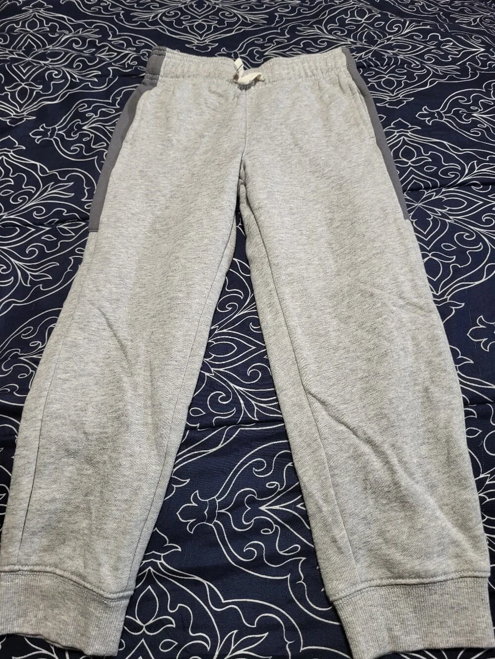 Carter's Light Gray Kids Jogger Sweatpants with Dark Gray Side Panels